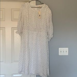 white polka dot dress